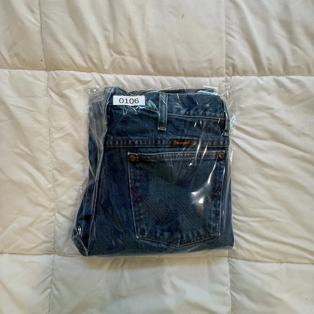 Vintage Y2K Wrangler 980DEN Straight Leg Blue Jeans 31x32 90s Western Cowboy